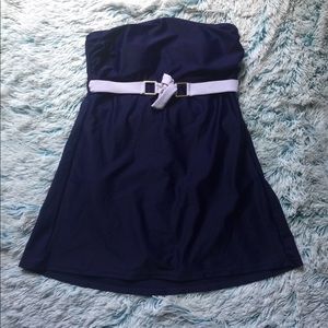 Merona navy blue swim dress with belt